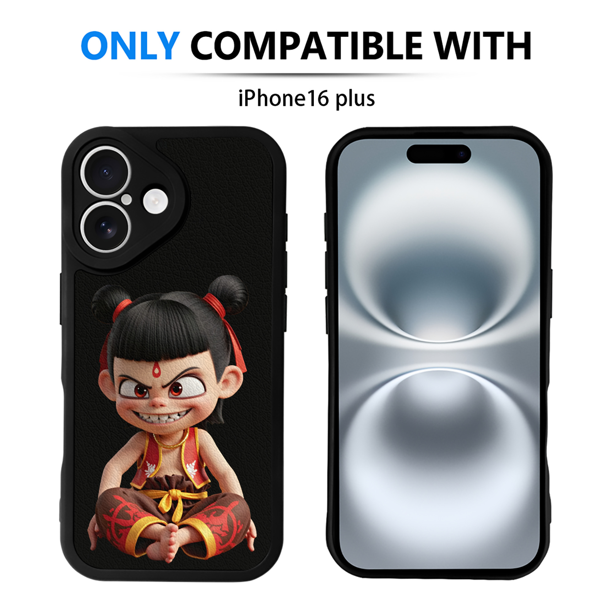 （画像用） Ne Zha 2 ナタ 魔童の大暴れ 【iPhone 16シリーズ対応】シリコンスマホケース（レザー調） 材質：シリコン